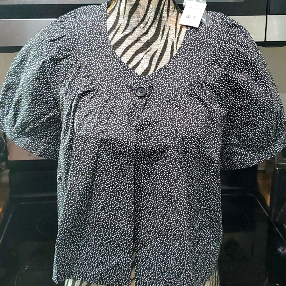 Lane Bryant size 14 black dress cover white dots